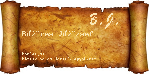 Béres József névjegykártya